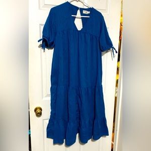 Teal Blue Tiered House Dress